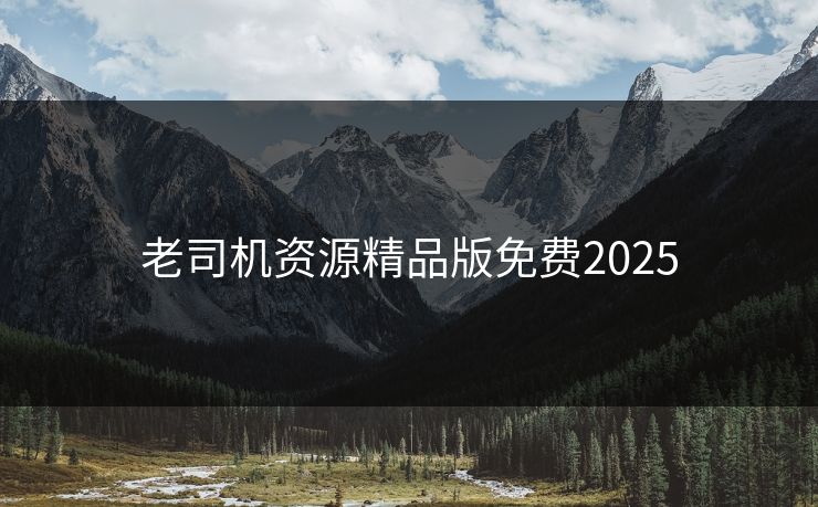 老司机资源精品版免费2025