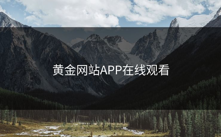 黄金网站APP在线观看